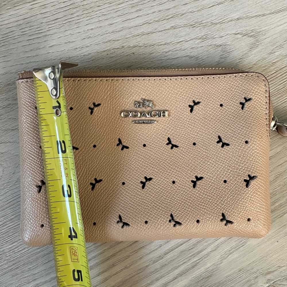 Coach Beige Wristlet with Butterfly Cutouts - Picture 9 of 9